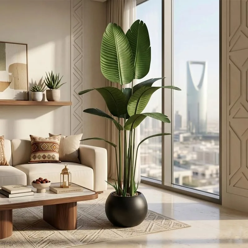 شجرة موز اصطناعية 160 سم قاعدة سوداء ثلاث فروع - Al Hadaya Mall